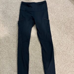 Lululemon running leggings - fleece lined - dark blue - size 6